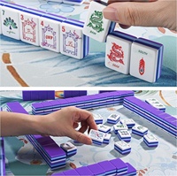 2027 Ensemble de Mahjong américain à manier à la main, tuiles en acrylique de qualité supérieure, ensemble complet pour 4 joueurs, jeu de Mahjong occidental pour la maison