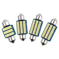 Lampe de lecture LED de toit pour voiture 12V 2W, puce 3014, 29mm 31mm 36mm 39mm 41mm, ampoule intérieure double point pour plaque d'immatriculation