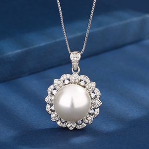 Factory Wholesale Eco-friendly Copper Round 16-12mm White Shell Pearl Fashion Bridal Jewelry <b>Set</b> for Women - Product Image 3