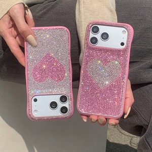 Étui de téléphone de luxe en TPU antichoc avec cœur en strass dégradé pour 17 Pro Max 16/15 Pro <span class=keywords><strong>14P</strong></span> - Product Image 2