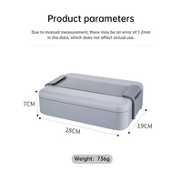 Lekfre Boîte à lunch en acier inoxydable 304 avec 4 compartiments et contenants alimentaires en plastique Boîte à lunch isolée Bento pour étudiants