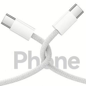 60W Type-C to Type-C Phone <b>Cable</b> for 16 15 Nylon Braided C to C Phone Charger Data <b>Cables</b> - Product Image 2