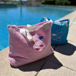Bolsas de playa para piscina bordadas Bolso de hombro reversible <span class=keywords><strong>extra</strong></span> grande Bolsas de asas de rizo de algodón Premium lujosas y suaves - Product Image 4