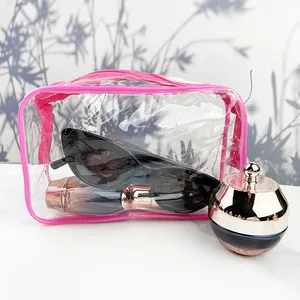 Women Makeup Bag Waterproof PVC Travel Cosmetic Case Pouch Clear MakeUp Bags for Travel Toiletry Brush Organizer Set