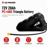 Batterie de vélo électrique Ansen 2V 20Ah PC+ABS triangulaire, état solide, 1000 cycles, légère, boîtier durable, écran LCD, cadre de vélo électrique