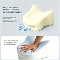 Coussin Ergonomique en Mousse à Mémoire de Forme pour Genoux, Idéal pour Dormeurs Latéraux, Sangle Réglable, Soutien des Jambes, Soulagement des Douleurs Articulaires de la Hanche, Amovible