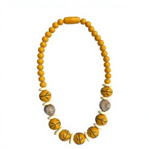 Nouveau Collier Tendance en Résine Perlée, Forme Classique de Boule, Bijou Unisexe Décontracté et à la Mode, Multicolore, Épais et Élégant pour Femme, Idéal pour les Fêtes - Product Image 1