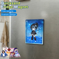 Aimant shaker en acrylique écologique avec art de dessin animé personnalisé pour une décoration intérieure tendance et des ornements quotidiens