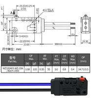 Taidacent normalement ouvert 10A 10A 125/250VAC 20A 24VDC 30VDC Micro interrupteurs étanches Micro interrupteur de limite avec Long rouleau métallique
