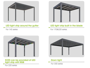 Kit de Pergola en Aluminium Écologique 12x20 pieds à Assemblage Facile DIY, Toit à Lames Motorisé Étanche, Abri Extérieur Naturel avec Porte - Product Image 6