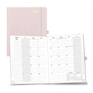 A5 Pink Cover Hardcover Custom Year Calendar <b>Planner</b> <b>Daily</b> Schedule <b>Notebook</b> 100 Sheets - Product Image 1