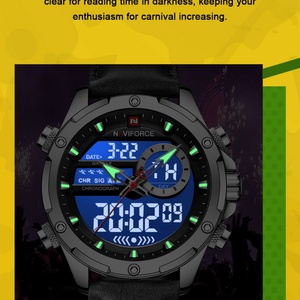 Montres NAVIFORCE pour hommes, mode sport, chronographe, alarme, montre-bracelet étanche, quartz, grande montre numérique pour homme - Product Image 5