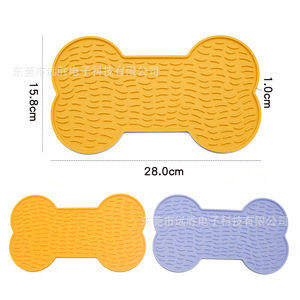 Tapis d'alimentation lente en silicone pour animaux de compagnie, en forme d'os, anti-étouffement, de qualité alimentaire, pour chats et chiens, bols pour aliments pour animaux de compagnie, 280x158x10mm - Product Image 2