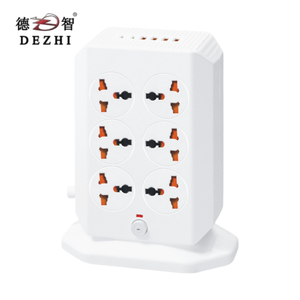 Multiprise tour 6 prises CA avec protection contre les surtensions, 2 ports Type-C et 4 ports USB, câble d'extension, vente directe usine - Product Image 3