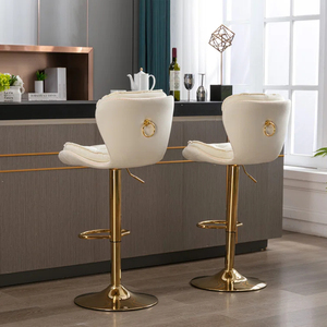 Sgabelli da Bar Moderni Girevoli in Metallo Dorato con <span class=keywords><strong>Altezza</strong></span> Regolabile per Casa, Bar, Sala da Pranzo, Cucina e Arredamento Commerciale - Product Image 5