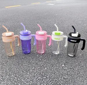 920ml Large Capacity Straw Mug Office Coffee Mug Drinking Mug with Handle girls water bottle
