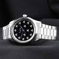 Montre chronographe Turck 38 mm automatique mécanique en acier inoxydable avec verre saphir pour homme et femme, luxe, mode, aiguilles analogiques