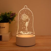 Lampes LED à illusion 3D, lampes de table de bureau créatives en acrylique miniatures, lumières de nuit décoratives