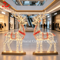 Lumière LED personnalisable en forme de renne 3D en fer, étanche pour l'extérieur, idéale pour la remise des diplômes, Thanksgiving, Noël, sculpture pour jardin et cour.