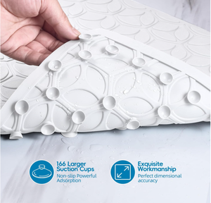 Tapis de bain antidérapant WRISIN avec ventouses - Tapis de salle de bain 100% caoutchouc texturé pour la sécurité de la <span class=keywords><strong>baignoire</strong></span> et de la douche - Product Image 2