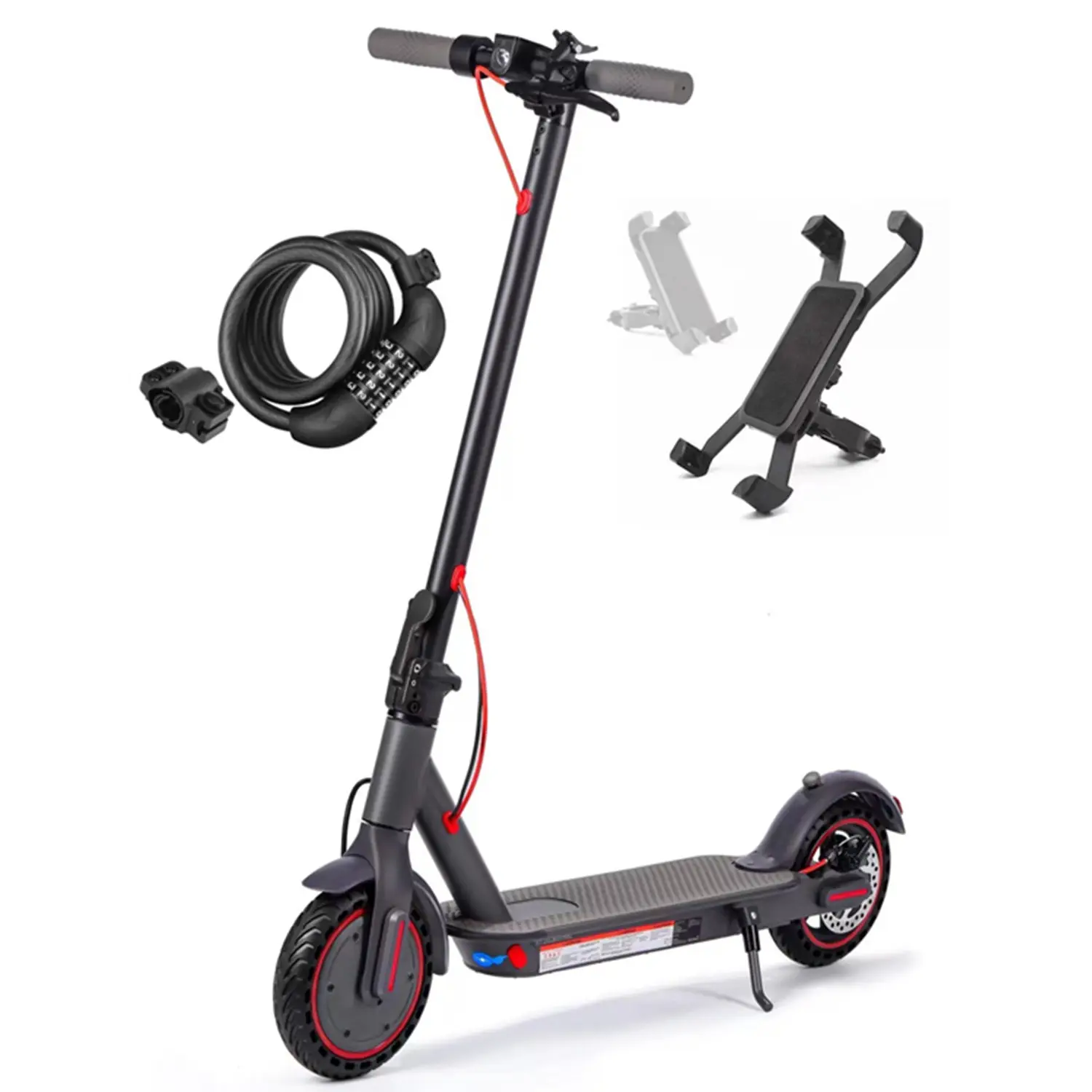 Spedizione gratuita EU US UK magazzino 2 ruote pieghevole scooter elettrico adulto 10AH 350W 8.5 pollici sono dotati di supporto per telefono e lucchetto