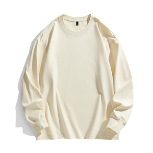 T-shirt décontracté à manches longues pour hommes, personnalisé avec logo, grande taille, en tricot écologique, coupe ample, vente en gros de haute qualité - Product Image 1