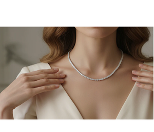 Collier tennis classique et tendance avec diamants, design de pierres brillantes, cadeau idéal pour les femmes, anniversaire, anniversaire de mariage ou occasions spéciales - Product Image 4