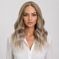 Perruque synthétique HD Lace adaptée aux femmes, pré-coupée, à ondulations naturelles, avec dentelle frontale HD, sans colle