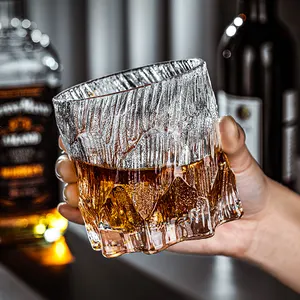 Barware Cocktail Rock Whisky Glass Cup Custom Logo Old Fashioned Crystal Round Whiskey Tasting Glass For Bar Party Wedding
