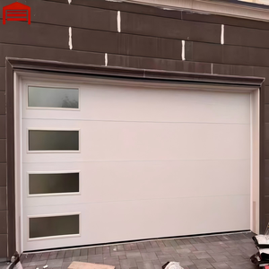 <span class=keywords><strong>Porte</strong></span> <span class=keywords><strong>de</strong></span> <span class=keywords><strong>garage</strong></span> sectionnelle moderne résidentielle en acier isolé avec fenêtres en verre trempé, personnalisable pour villa et maison - Product Image 4