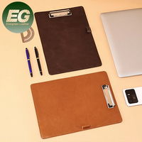 GA218 Dossier de presse-papiers personnalisé portable étanche A4 Clip en métal Menu Fashion Leather Clipboards File