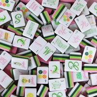 Tuiles de Mahjong « Everyday Cheer » de fabrication industrielle, en acrylique à 4 couches, modernes et gravées, pour Noël