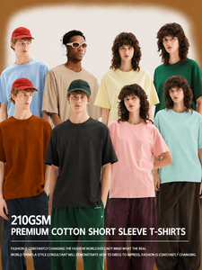 Camiseta Extra Grande de Algodón Premium de 210 g/m², Impresión DTG con Logotipo Personalizado, Camiseta de Moda Urbana de Manga Corta, Múltiples Colores - Product Image 4