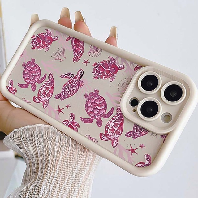 Color Sea Turtle Print Ladder Lens Style Shockproof TPU Mobile Phone Cover Case for Iphone Xr Xs 11 12 13 14 15 16 17 18 Pro Max