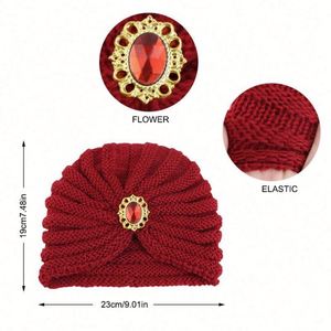 Gorro de Invierno de Alta Calidad para Uso Diario, Accesorio de Joyería, Gorro Elástico de Color Sólido, Cálido, Acrílico, Ideal para Viajes, para Mujer - Product Image 3