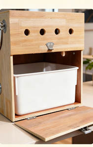 Nichoir vertical pour perroquets, boîte d'incubation dédiée, nid d'incubation pour pinsons, nid d'oiseau en bois naturel isolé - Product Image 4