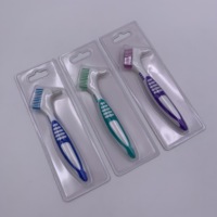 Cepillo de dientes de doble cara de alta calidad para dentaduras excelente herramienta de cuidado bucal
