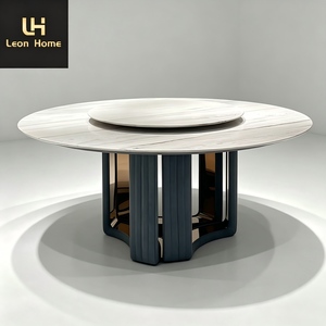Juego de Comedor Moderno Italiano de Lujo con Mesa Redonda de Mármol y Sillas con <span class=keywords><strong>Centro</strong></span> Giratorio - Product Image 1