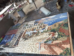 Personnalisé RF Design Moderne Médaillon En Marbre Cheval En Pierre Naturelle 10mm Parquet pour Plancher D'entrée Mur Intérieur Produit Unique De Mosaïques - Product Image 5