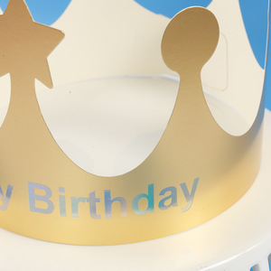 Vente en gros Chapeau joyeux anniversaire couronne dorée <span class=keywords><strong>Accessoires</strong></span> de décorations de fête pour enfants papier bon marché - Product Image 5