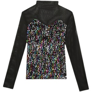 Nuova Maglietta da <span class=keywords><strong>Donna</strong></span> con Paillettes per Feste di <span class=keywords><strong>Natale</strong></span> e Capodanno, Manica Lunga, Collezione Primavera - Product Image 5