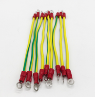 Câble de mise à la terre 12V en cuivre étamé rouge personnalisé avec isolation PVC, faisceau de câbles à borne O, plusieurs calibres et longueurs de câbles