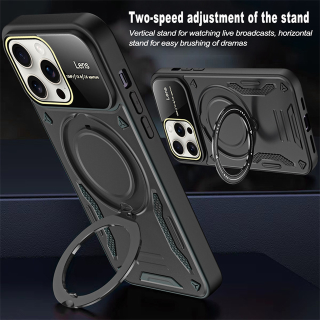 Anti-Slip Matte Protective Phone Cover, 360° Adjustable Ring Bracket, Shockproof Anti-Drop Case for Tecno Spark 10 Pro/Spark 10