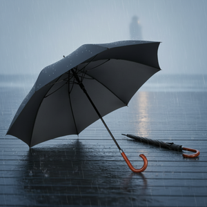 Parapluie droit de golf promotionnel semi-automatique à manche en bois coupe-vent britannique, impression personnalisée de logo en gros - Product Image 6