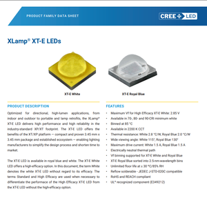 Crees Meilleure Qualité XTEAWT-00-0000-000000HE4 XLamps XT-E LED SMD Haute Puissance 3.45*3.45mm 6500K Blanc Froid 115 Degrés Puce LED - Product Image 2
