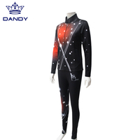 Vente en gros 100% polyester logo respirant échauffement femmes survêtement sport surdimensionné sublimation ensemble de survêtements
