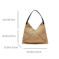 Dreieckige Stroh-Tragetasche Luxuriöse Raffia-Gewebte Strand-Schultertasche für Damen Großhandel Maßgefertigte Sommer-Bucket-Hobo-Handtasche