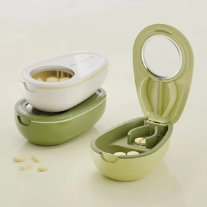 Creative Medicine Pill Splitter Avocado Shape 2 in 1 <b>Mini</b> Medicine <b>Box</b> Portable Durable Pill Container Organizer Drug Separation - Product Image 4