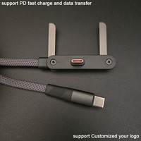 Soportes Giratorios Extensibles Integrados Ajustables e Invisibles para Teléfonos, Cables USB Tipo C a 8 Pines con PD de 27w para iOS