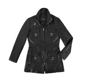 Abrigo de Mujer Personalizado 100% Cuero Nappa Negro Genuino, Corte Clásico, Acabado Premium, Marca Privada OEM/ODM, Venta al Por Mayor de Lujo - Product Image 6